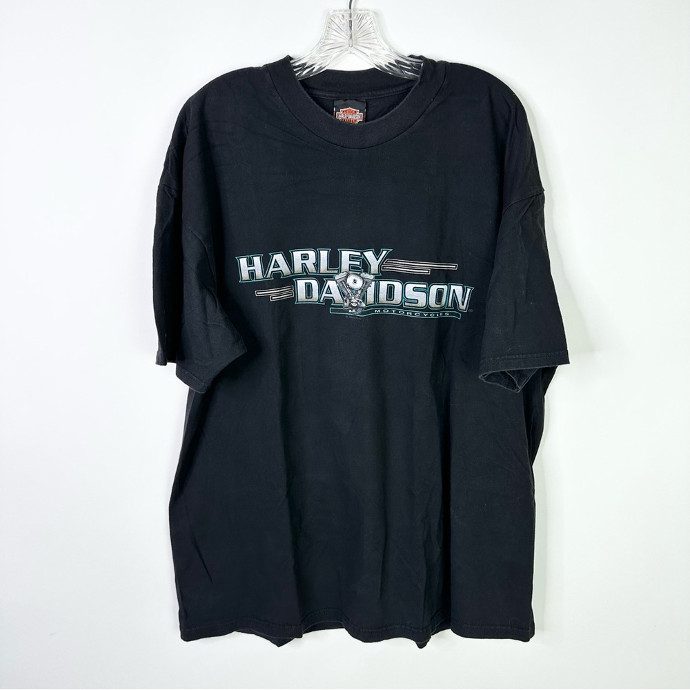 Vintage Y2K Harley Davidson Men’s T Shirt 2XL Black Bahamas Motorcycle Tee Biker